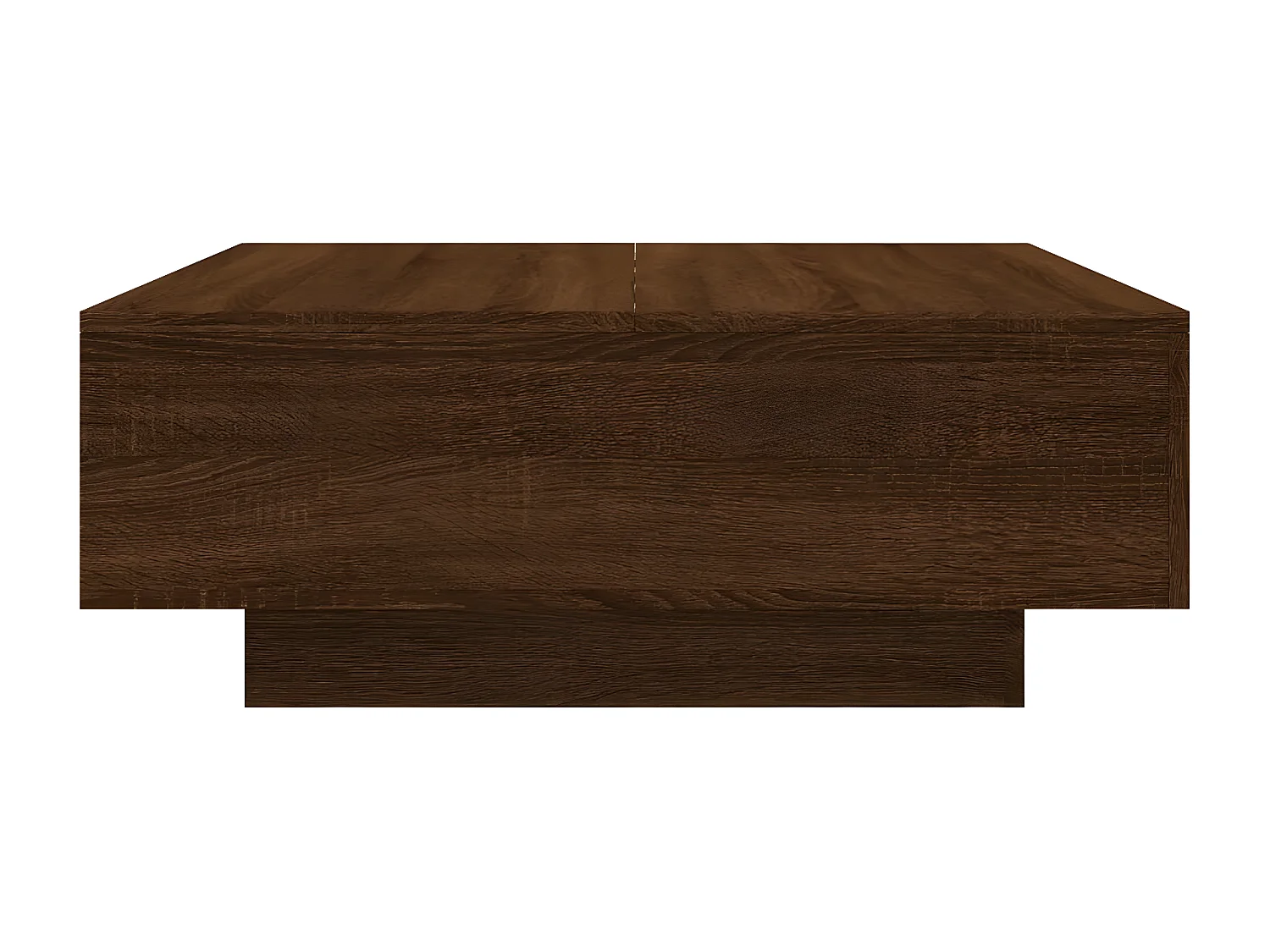 Table basse avec lumières LED chêne marron 80x80x31
