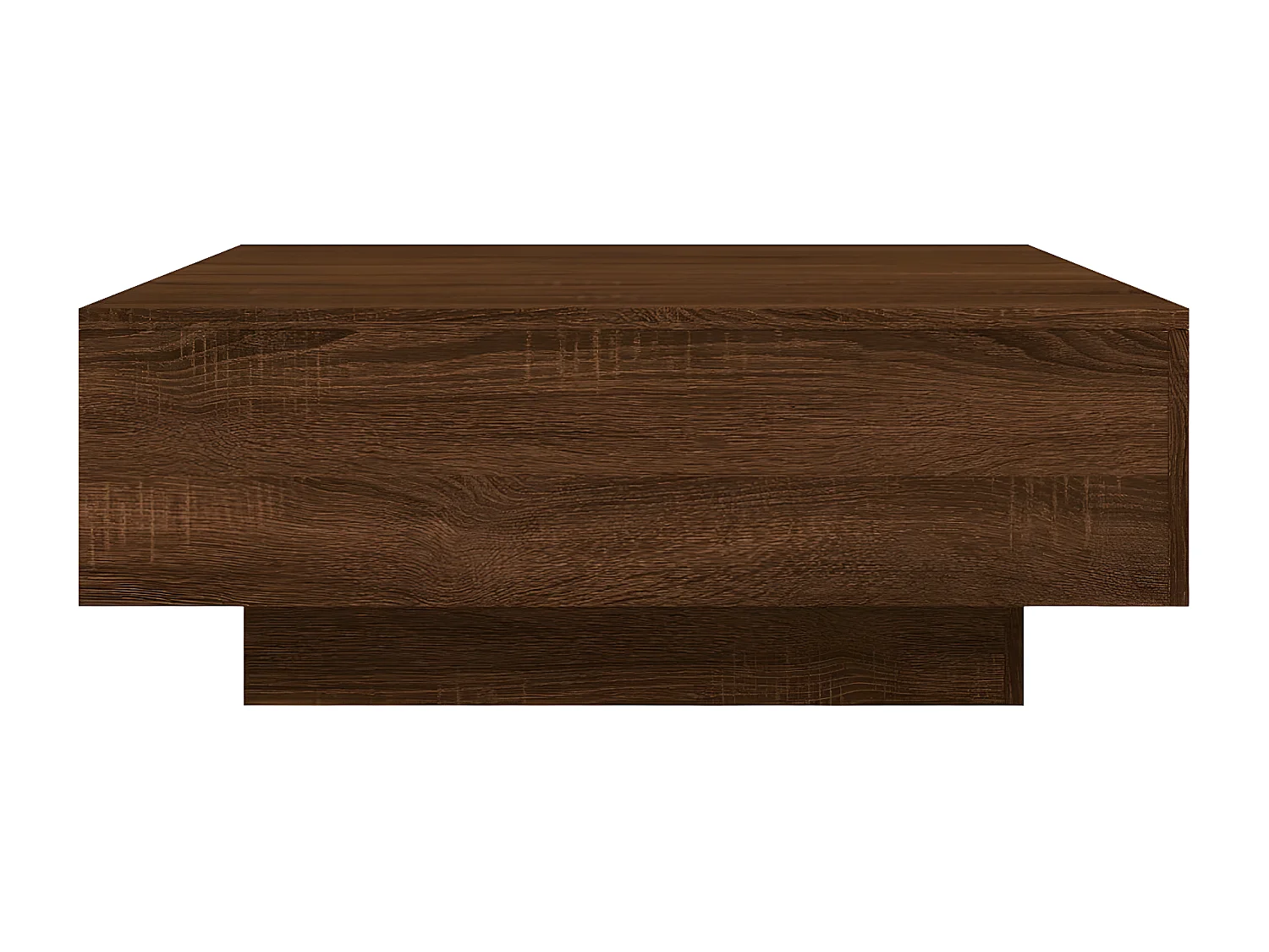 Table basse avec lumières LED chêne marron 80x80x31