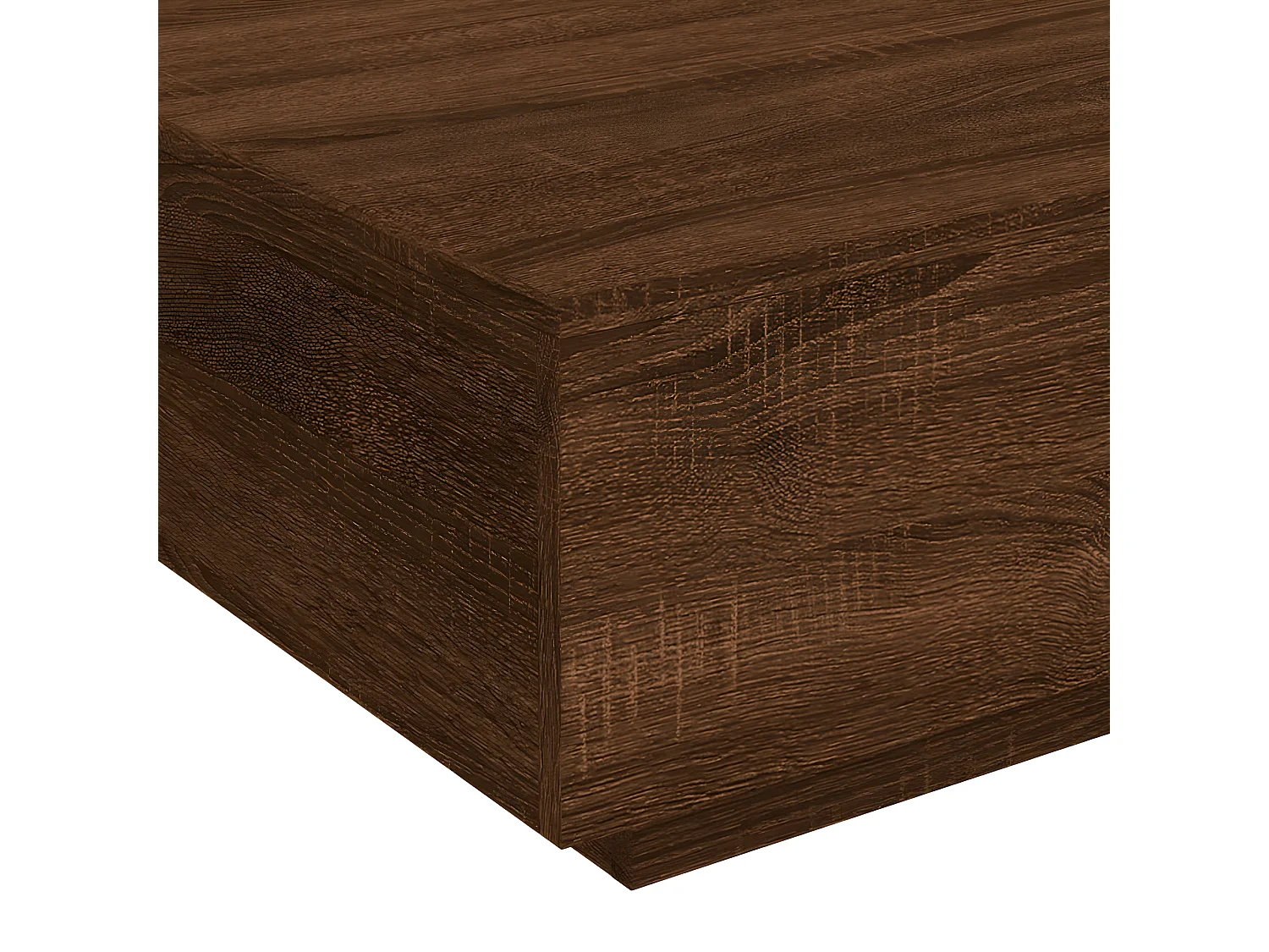 Table basse avec lumières LED chêne marron 80x80x31
