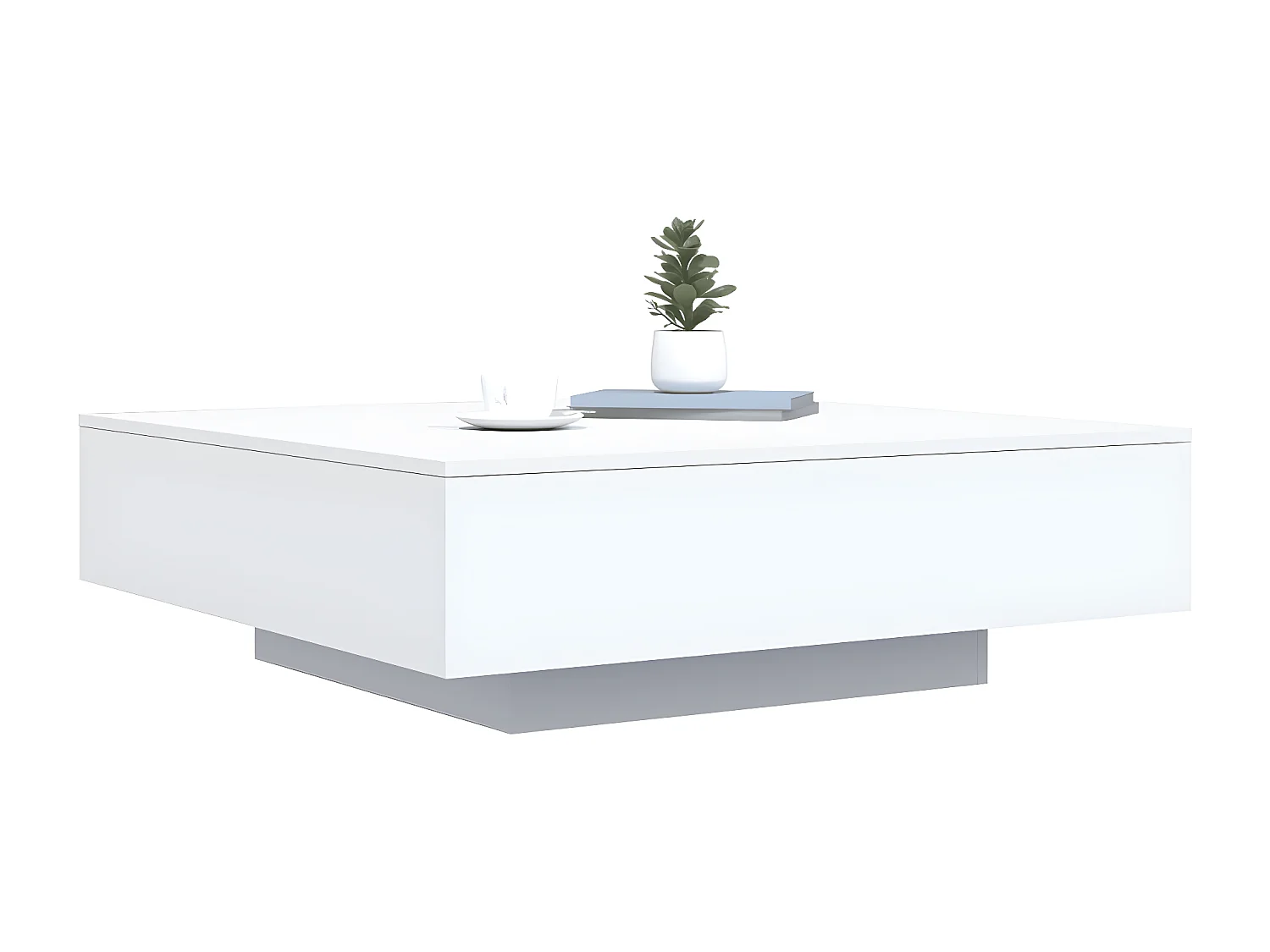 Table basse blanc 100x100x31 bois d'ingénierie