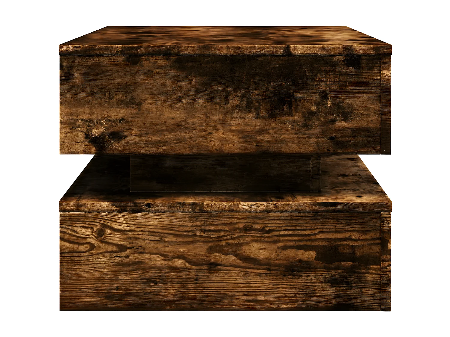 Table basse avec lumières LED chêne fumé 90x50x40