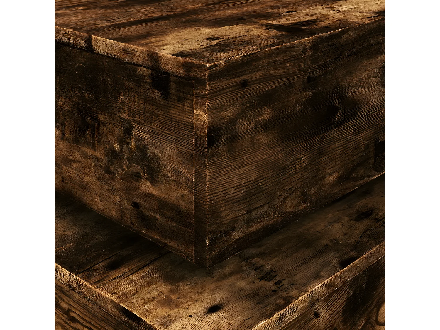 Table basse avec lumières LED chêne fumé 90x50x40