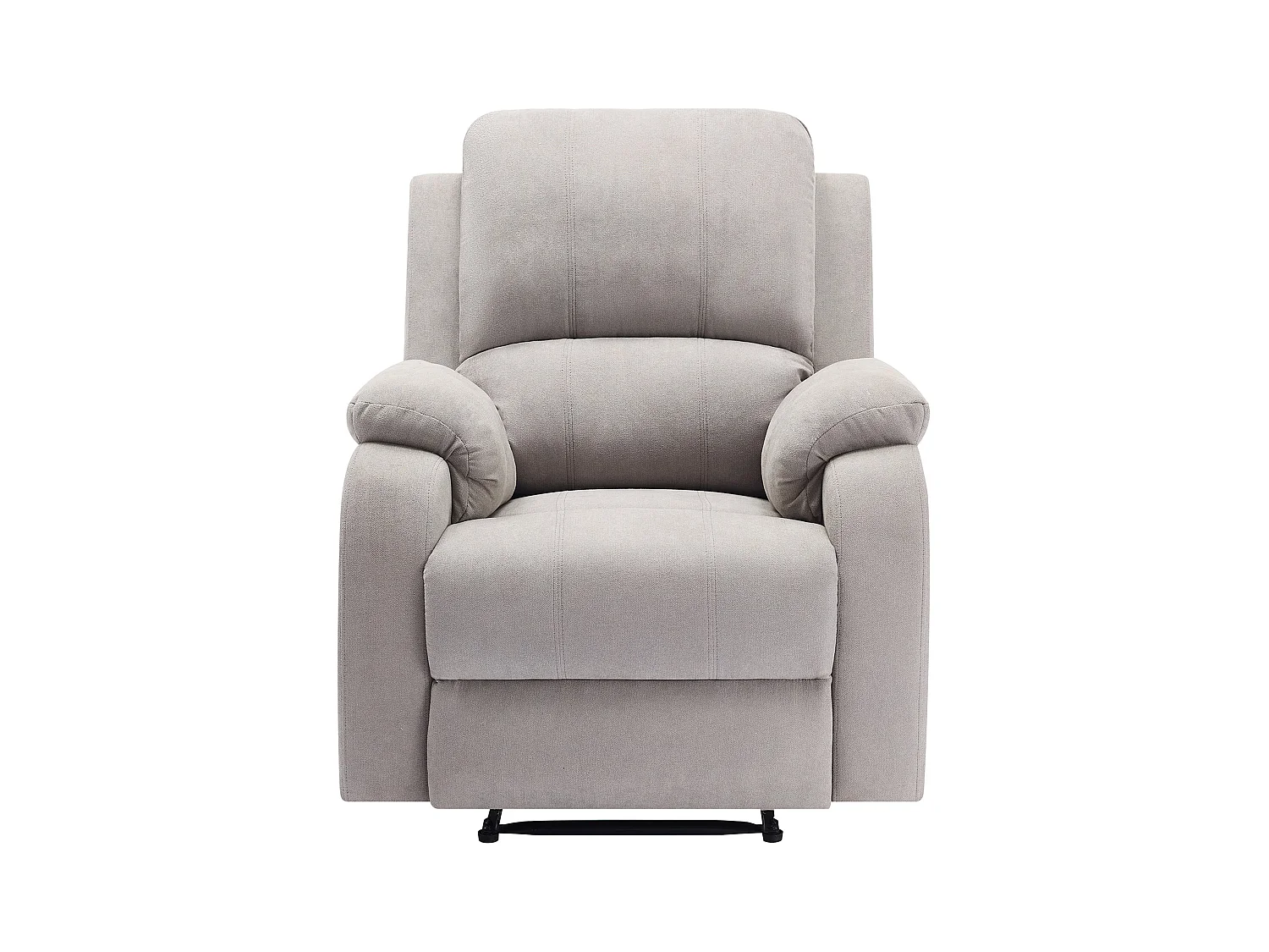 Relax-zitbank 3 personen, 2 personen en relax-fauteuil in lichtgrijze microvezel BRODY