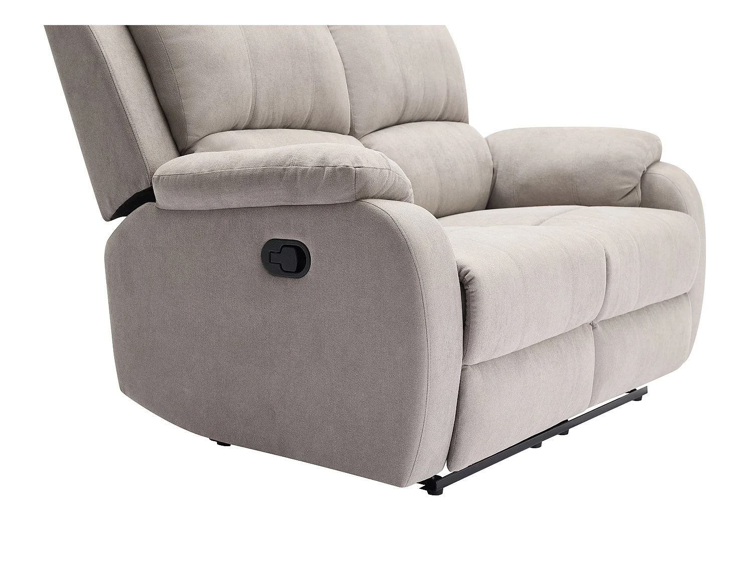 Canapé 3 places, 2 places et fauteuil relax en microfibre gris clair BRODY