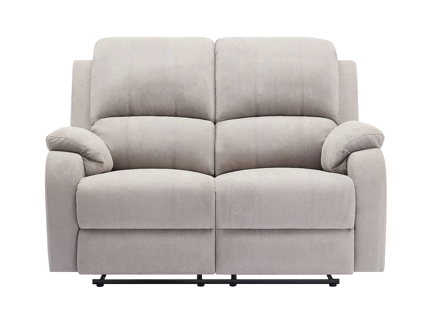 Canapé 3 places, 2 places et fauteuil relax en microfibre gris clair BRODY