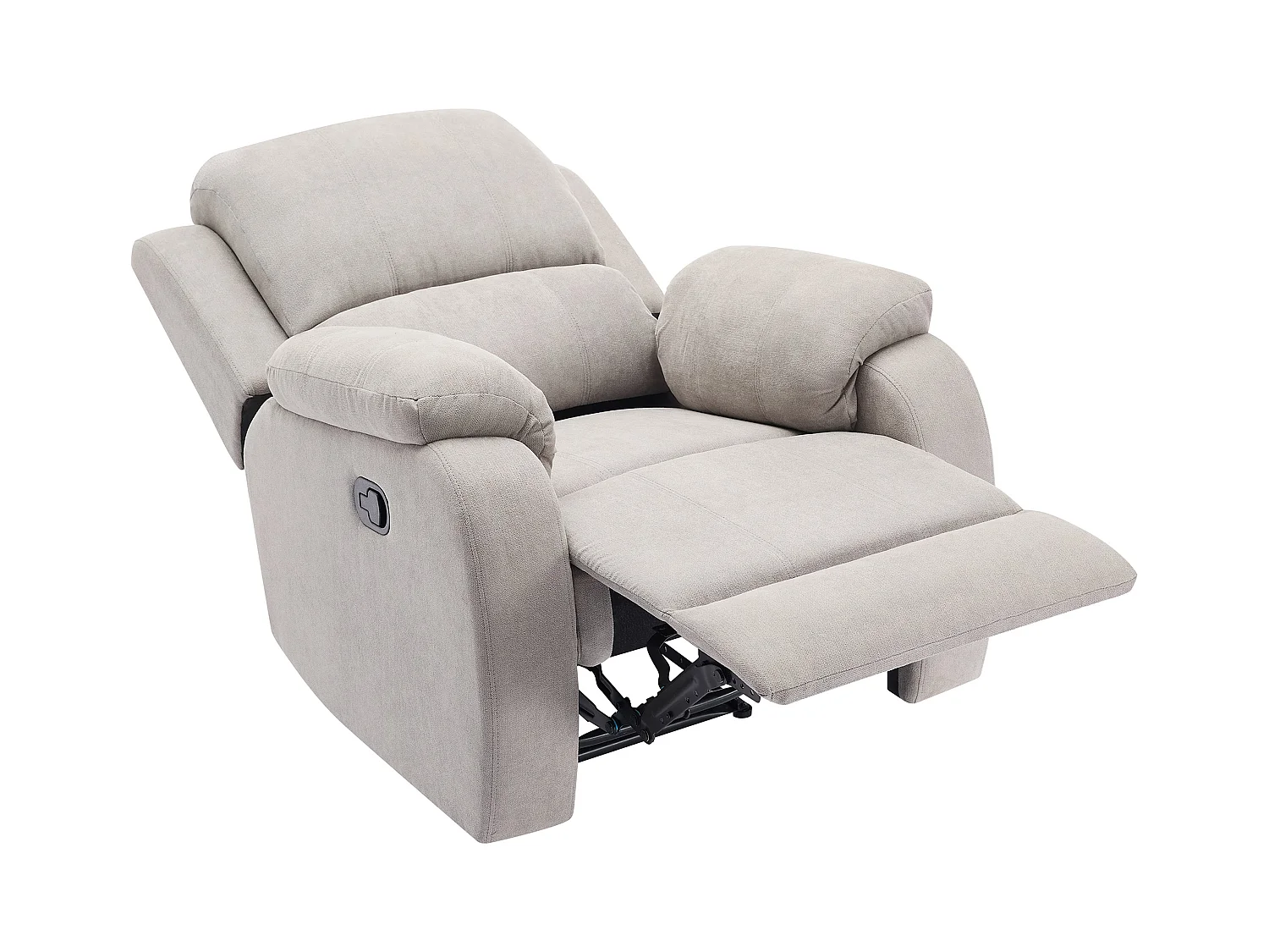 Canapé 3 places, 2 places et fauteuil relax en microfibre gris clair BRODY