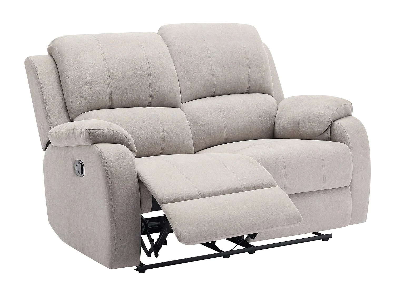 Canapé 3 places, 2 places et fauteuil relax en microfibre gris clair BRODY