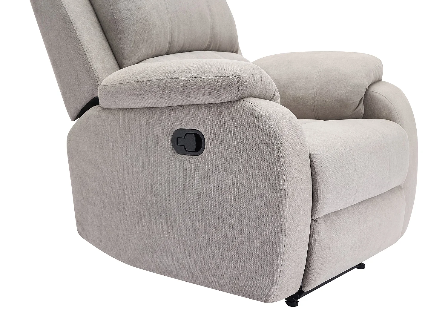 Canapé 3 places, 2 places et fauteuil relax en microfibre gris clair BRODY