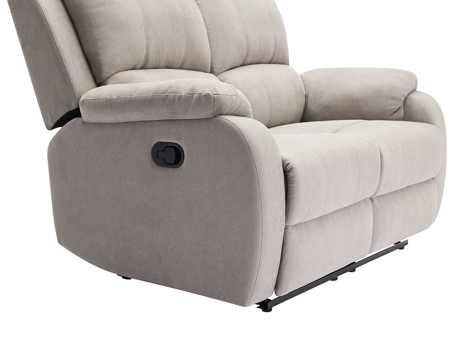 Canapé 3 places, 2 places et fauteuil relax en microfibre gris clair BRODY