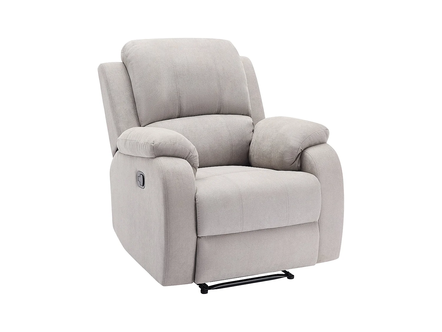 Sofá de 3 plazas y sillón reclinable de microfibra gris claro BRODY