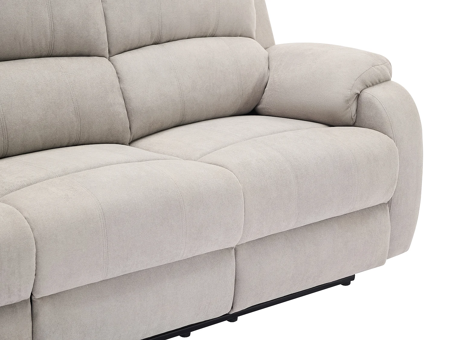 Canapé 3 places et fauteuil relax en microfibre gris clair BRODY