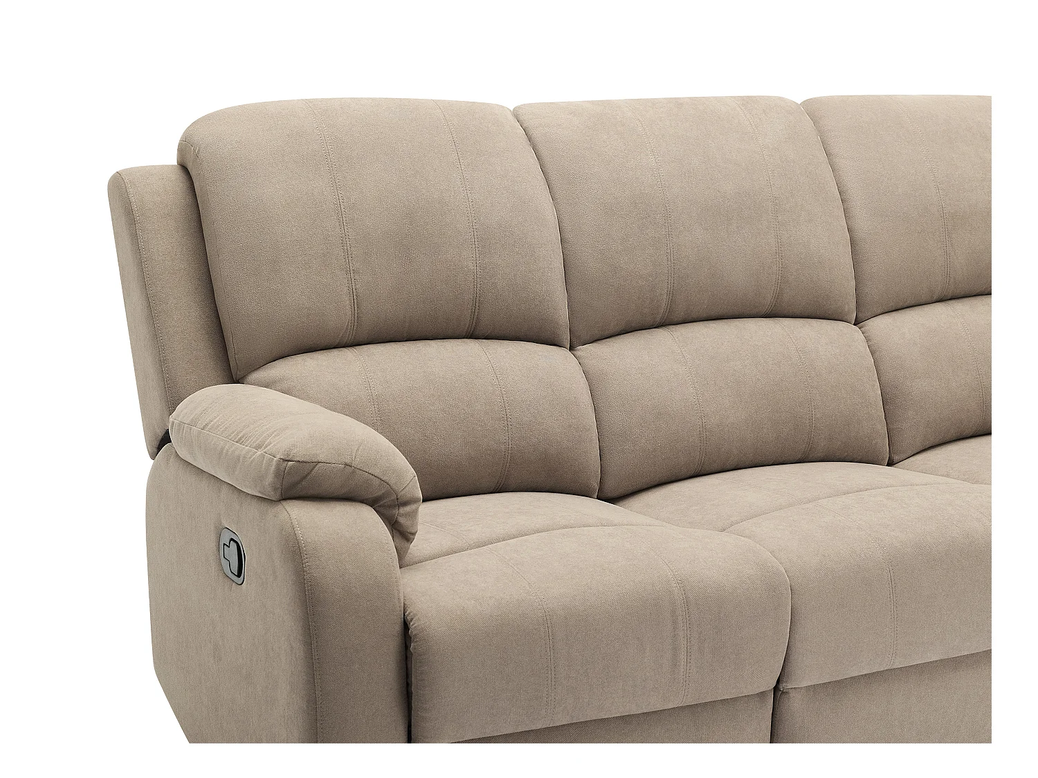 Canapé 3 places, 2 places et fauteuil relax en microfibre taupe BRODY