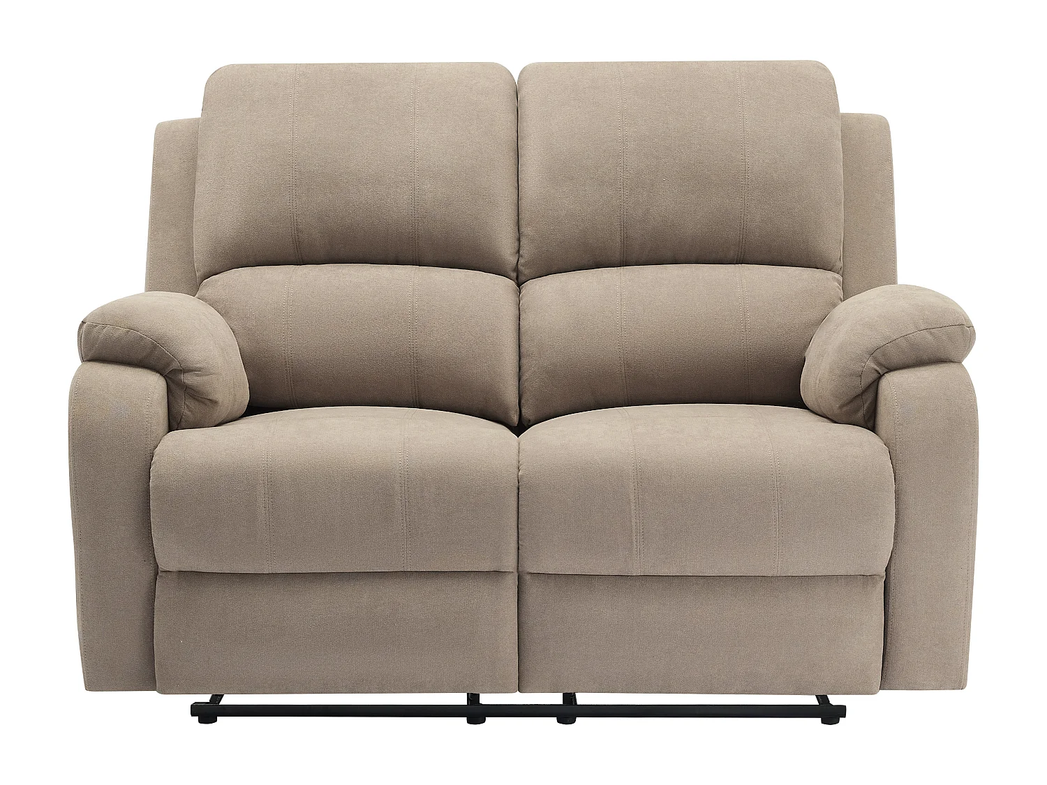 Relax-zitbank 3 personen, 2 personen en relax-fauteuil in taupe microvezel BRODY