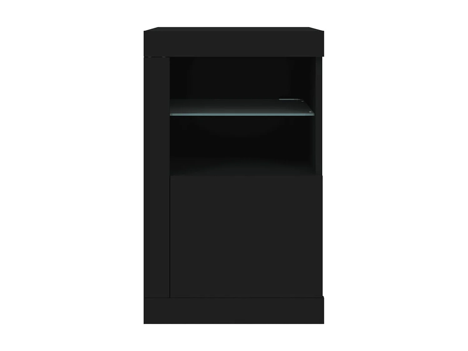 Armoire latérale avec lumières LED noir bois d'ingénierie
