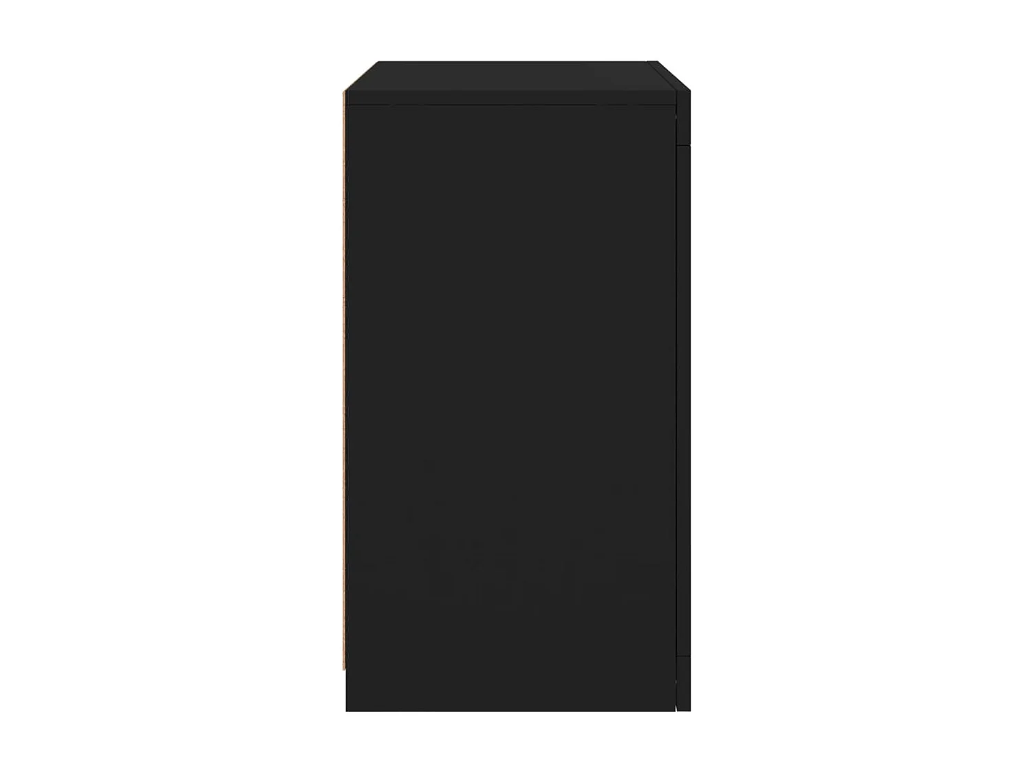 Armoire latérale avec lumières LED noir bois d'ingénierie