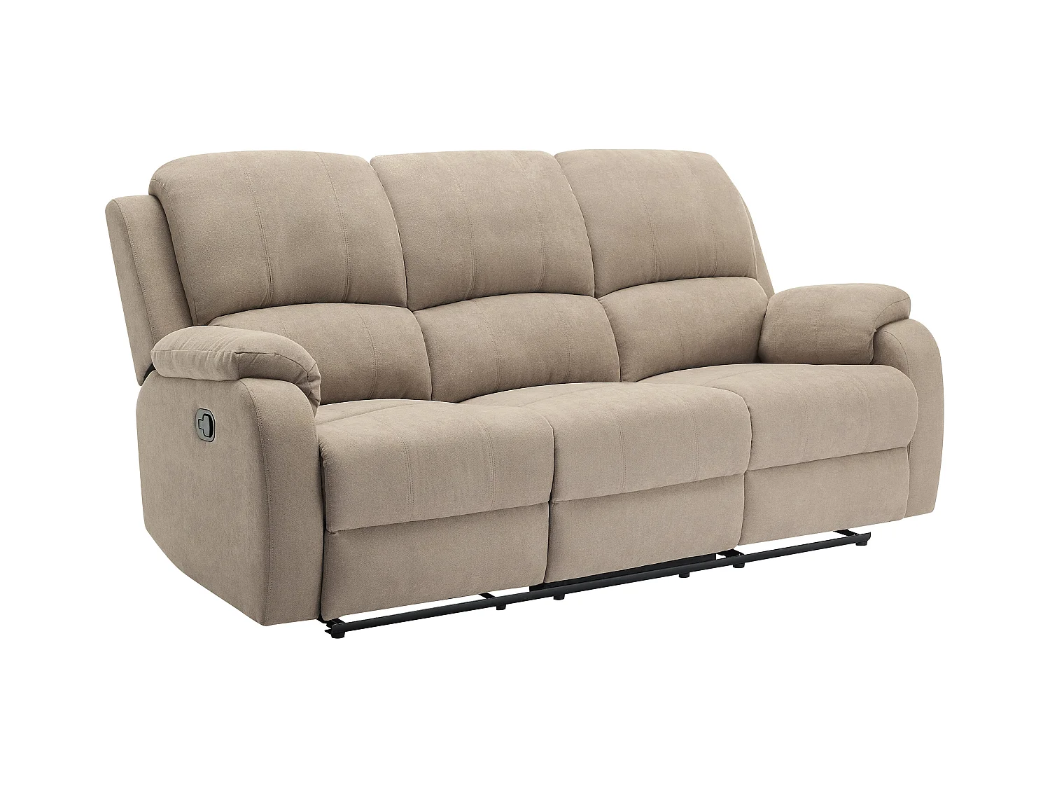 Relax-zitbank 3 personen en 2 personen in taupe microvezel BRODY