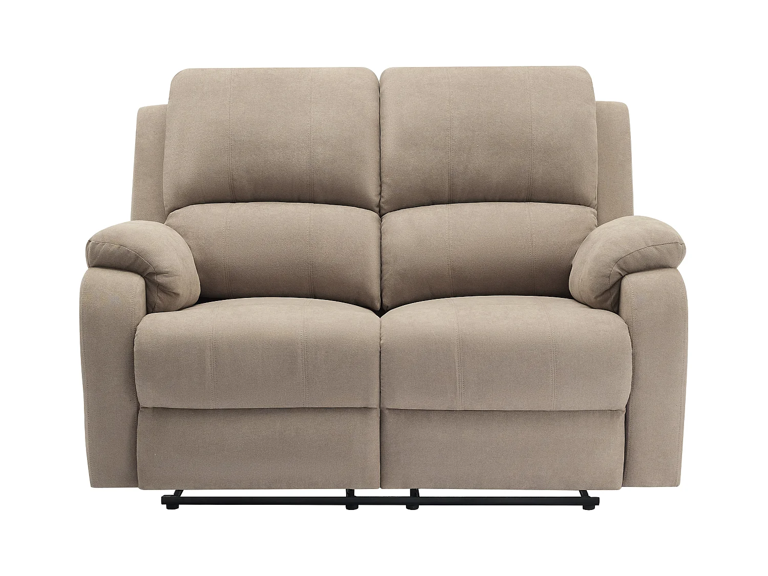 Relax-zitbank 3 personen en 2 personen in taupe microvezel BRODY