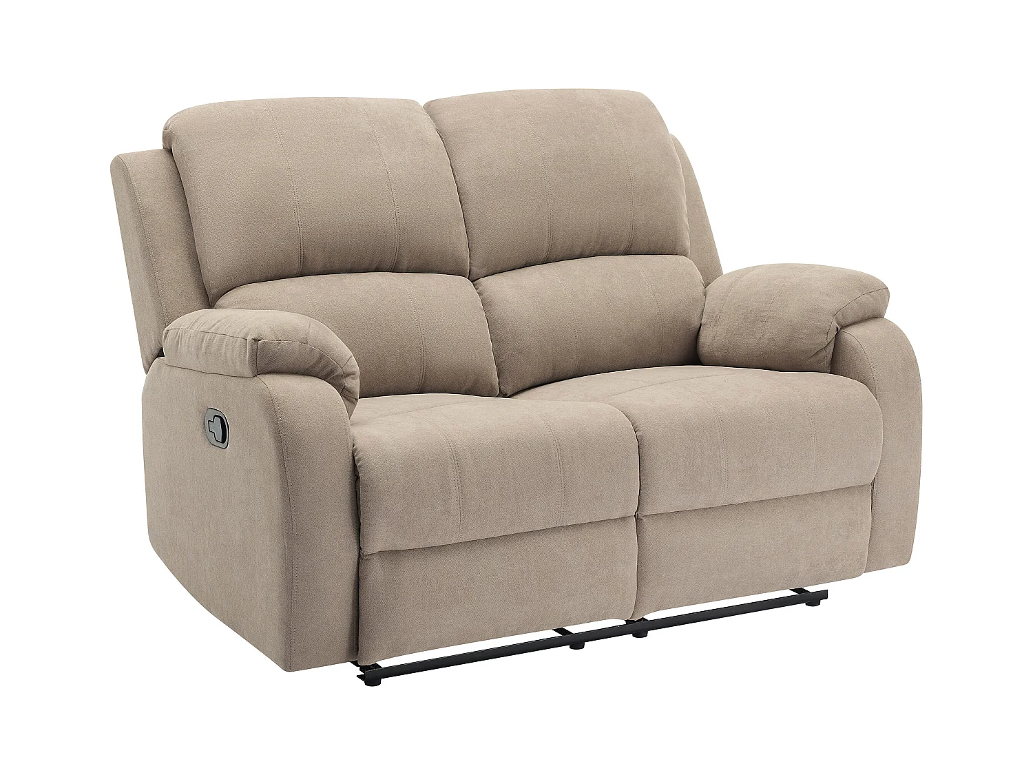 Relax-zitbank 3 personen en 2 personen in taupe microvezel BRODY