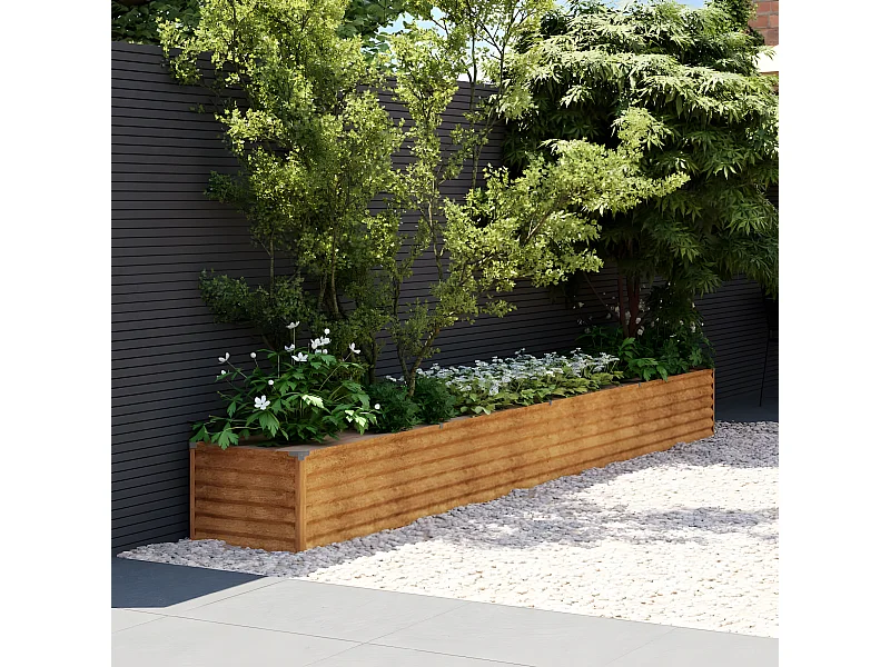 Lit surélevé de jardin 386x50x36 acier corten