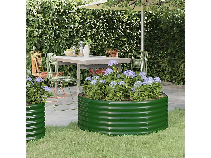 Jardinière de jardin Acier enduit de poudre 100x100x36 Vert