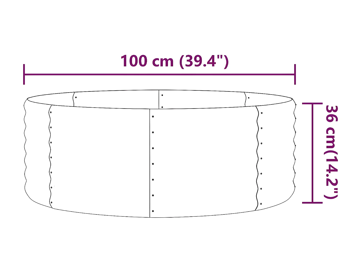 Jardinière de jardin Acier enduit de poudre 100x100x36 Vert
