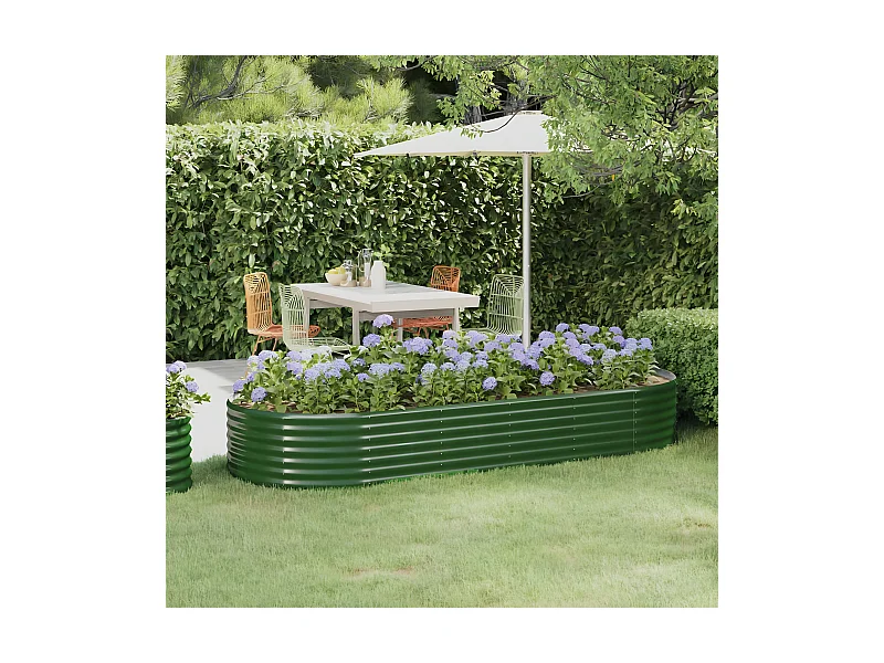 Jardinière de jardin Acier enduit de poudre 249x100x36 Vert