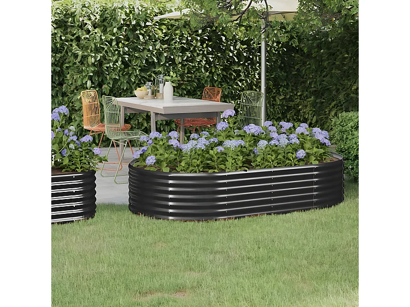 Jardinière Acier enduit de poudre 175x100x36 Anthracite