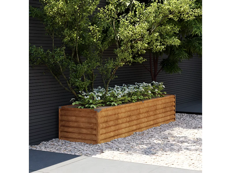 Lit surélevé de jardin 194x50x36 acier corten