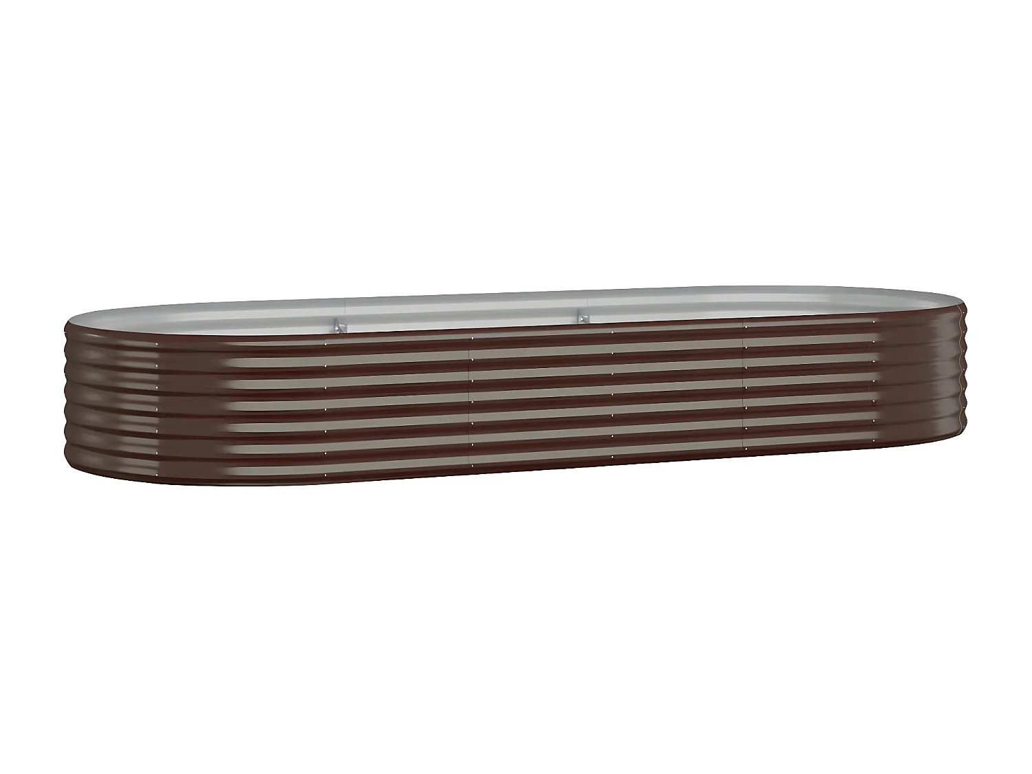 Jardinière de jardin Acier enduit de poudre 249x100x36 Marron
