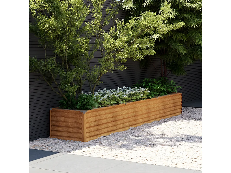 Lit surélevé de jardin 291x50x36 acier corten