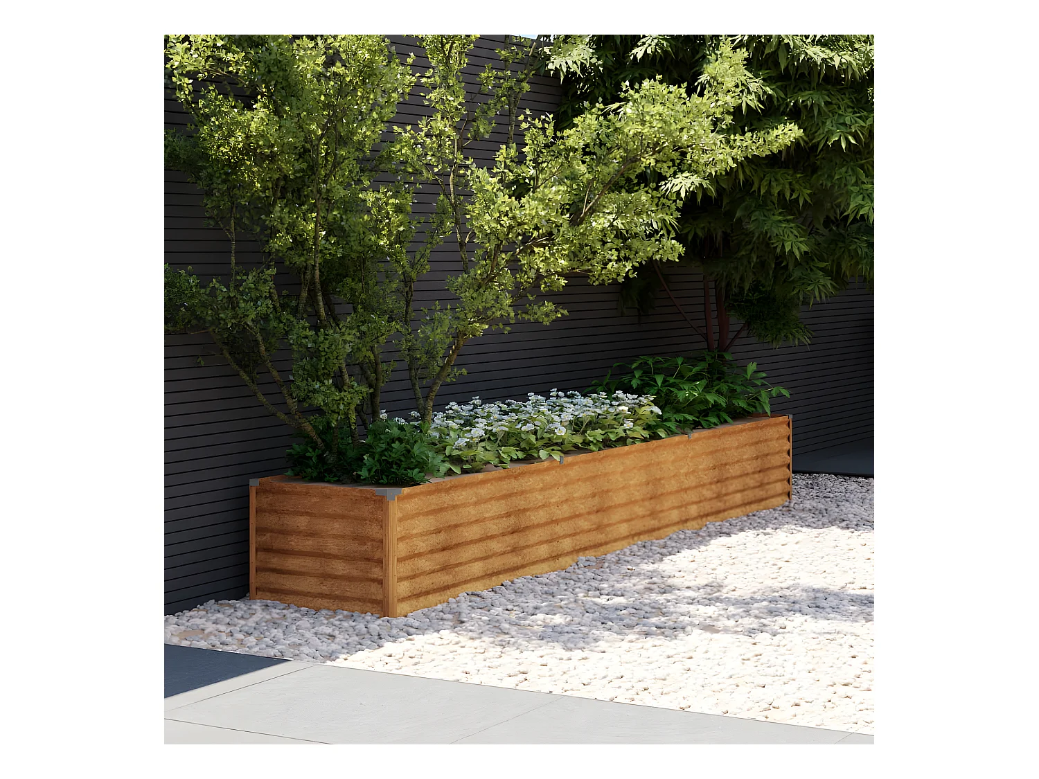 Lit surélevé de jardin 291x50x36 acier corten