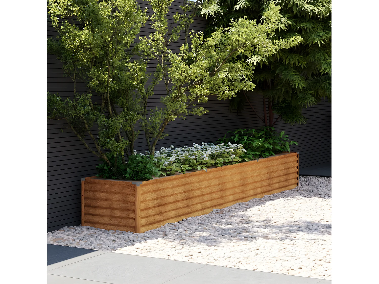 Lit surélevé de jardin 291x50x36 acier corten