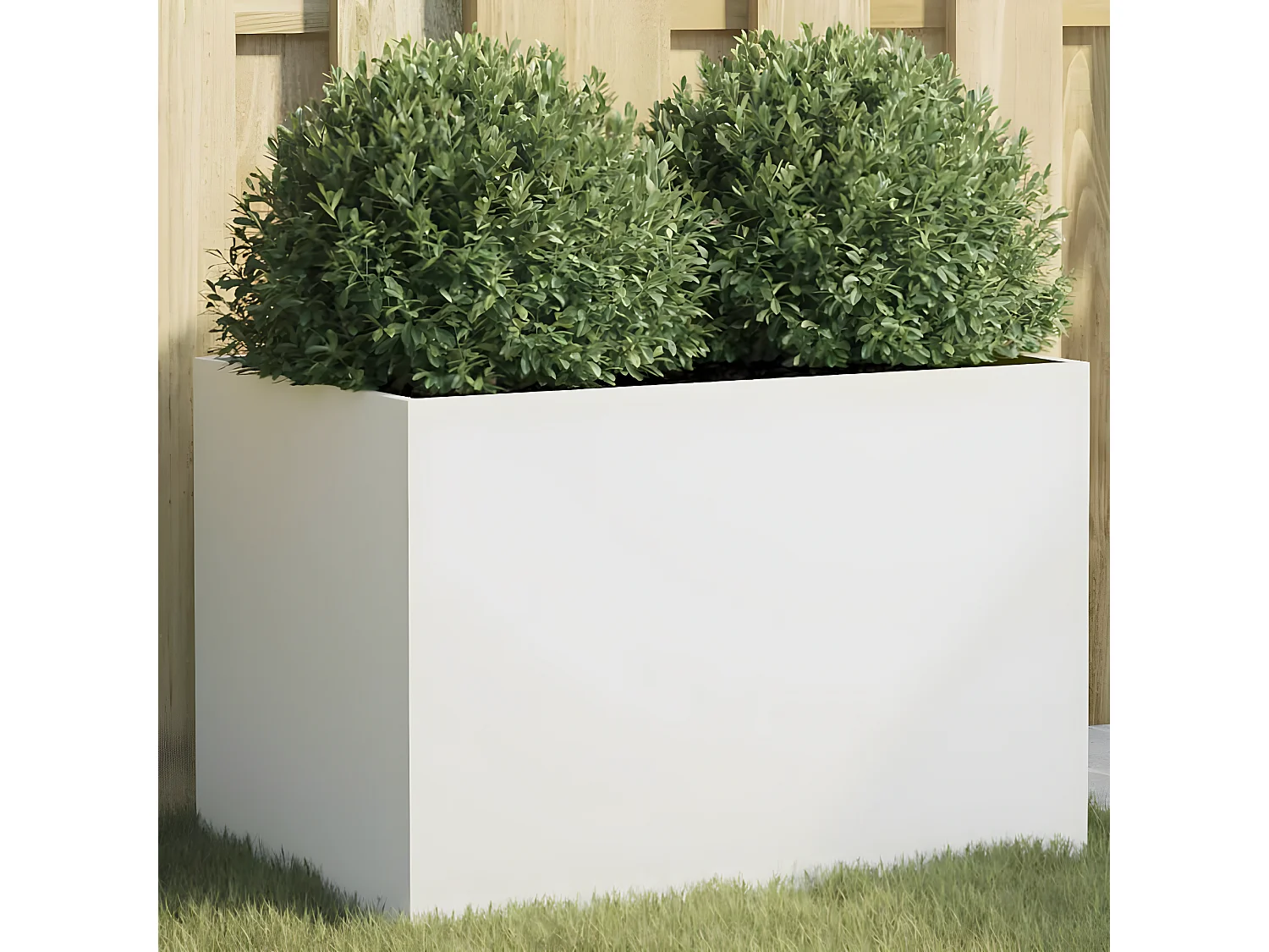 Jardinière blanc 62x40x39 acier laminé à froid