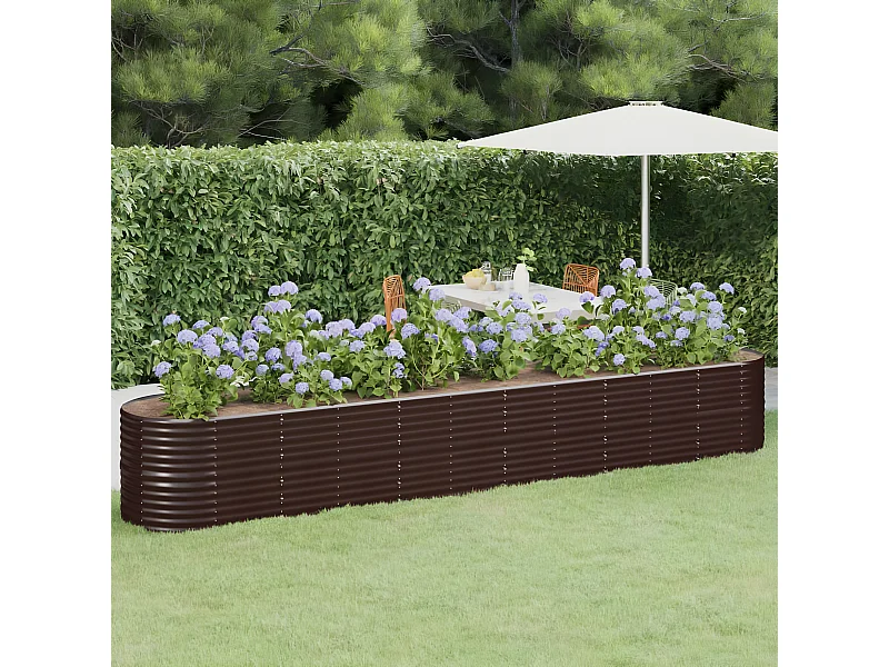 Jardinière de jardin Acier enduit de poudre 440x80x68 Marron