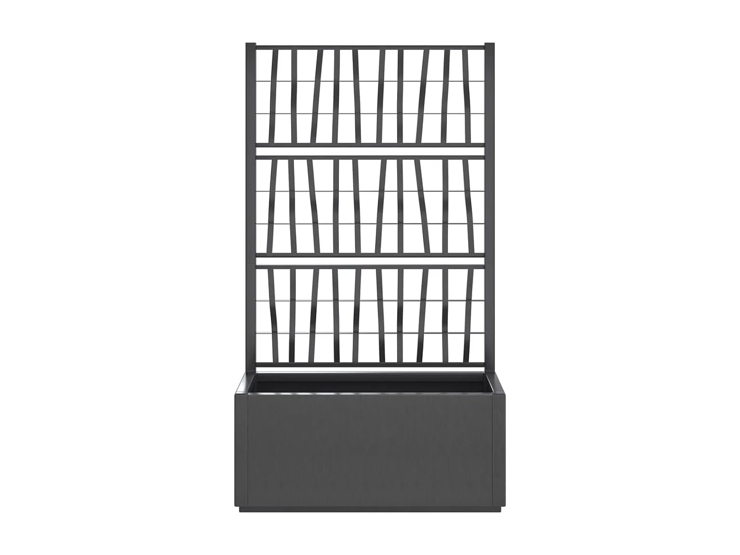 Jardinière avec treillis gris foncé 80x36x140 PP