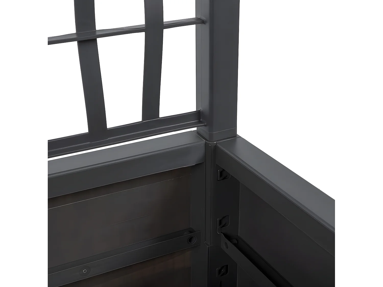 Jardinière avec treillis gris foncé 80x36x140 PP