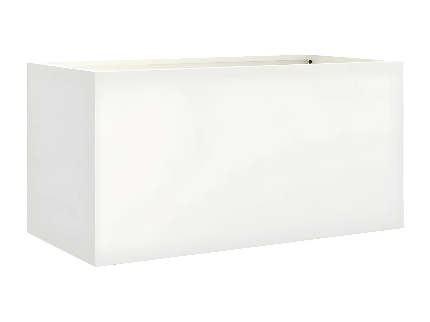 Jardinière blanc 62x30x29 acier laminé à froid