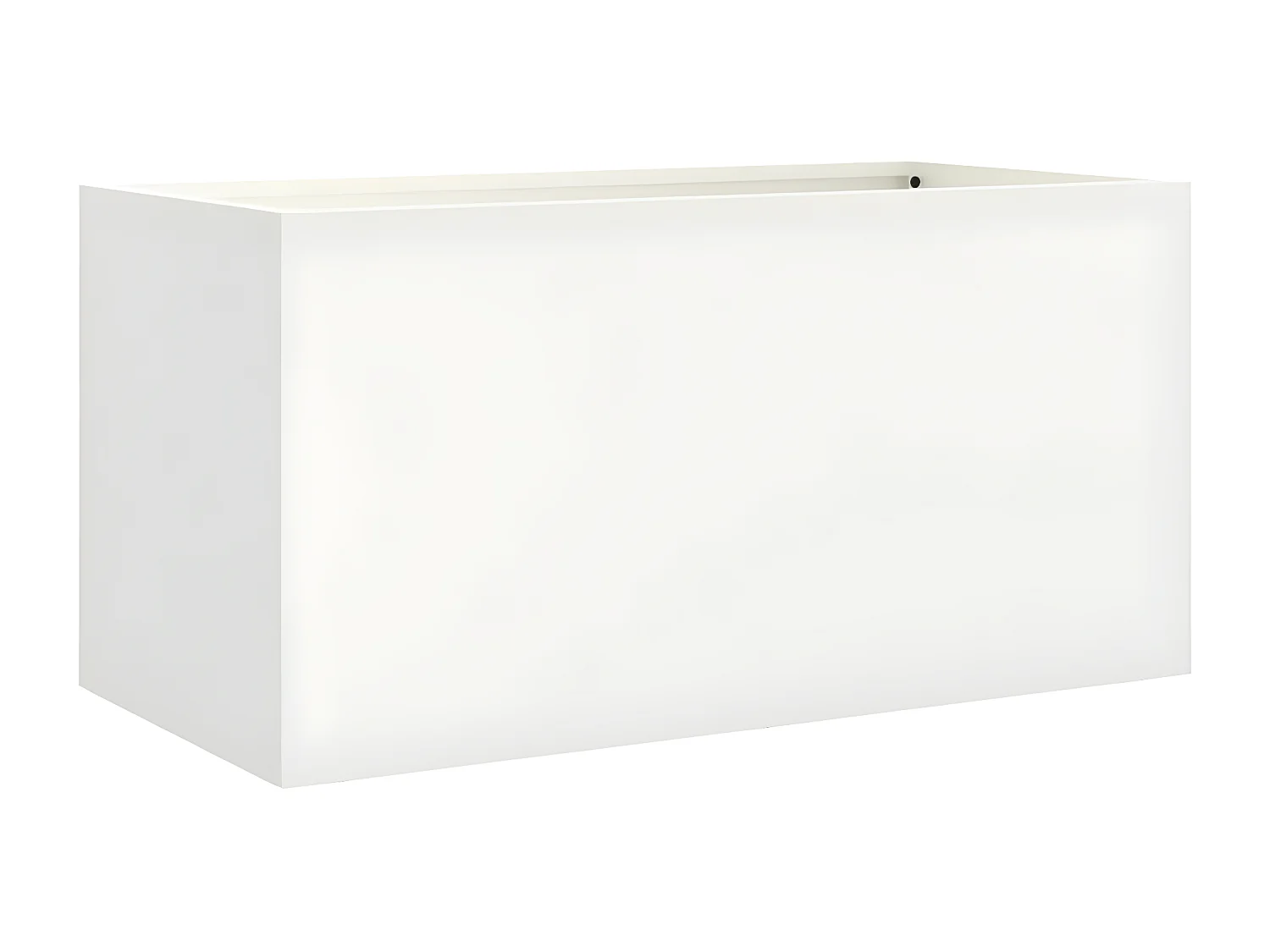 Jardinière blanc 62x30x29 acier laminé à froid