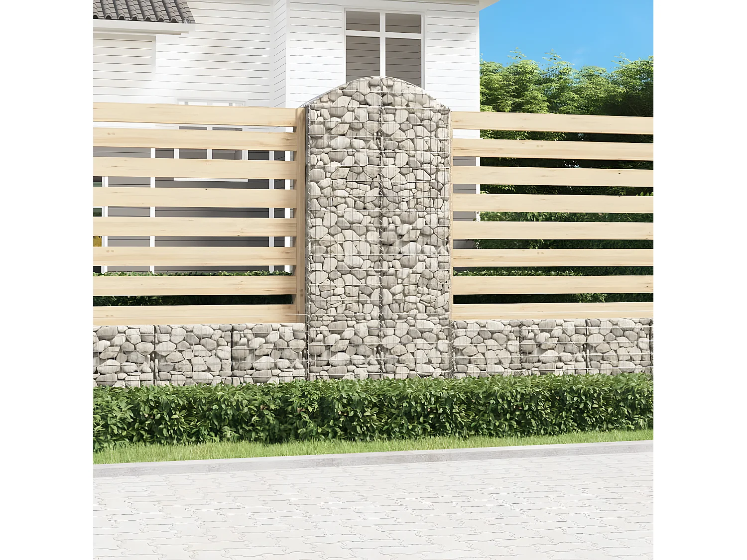 Cesto gabião arqueado 100x50x220/240 cm ferro galvanizado