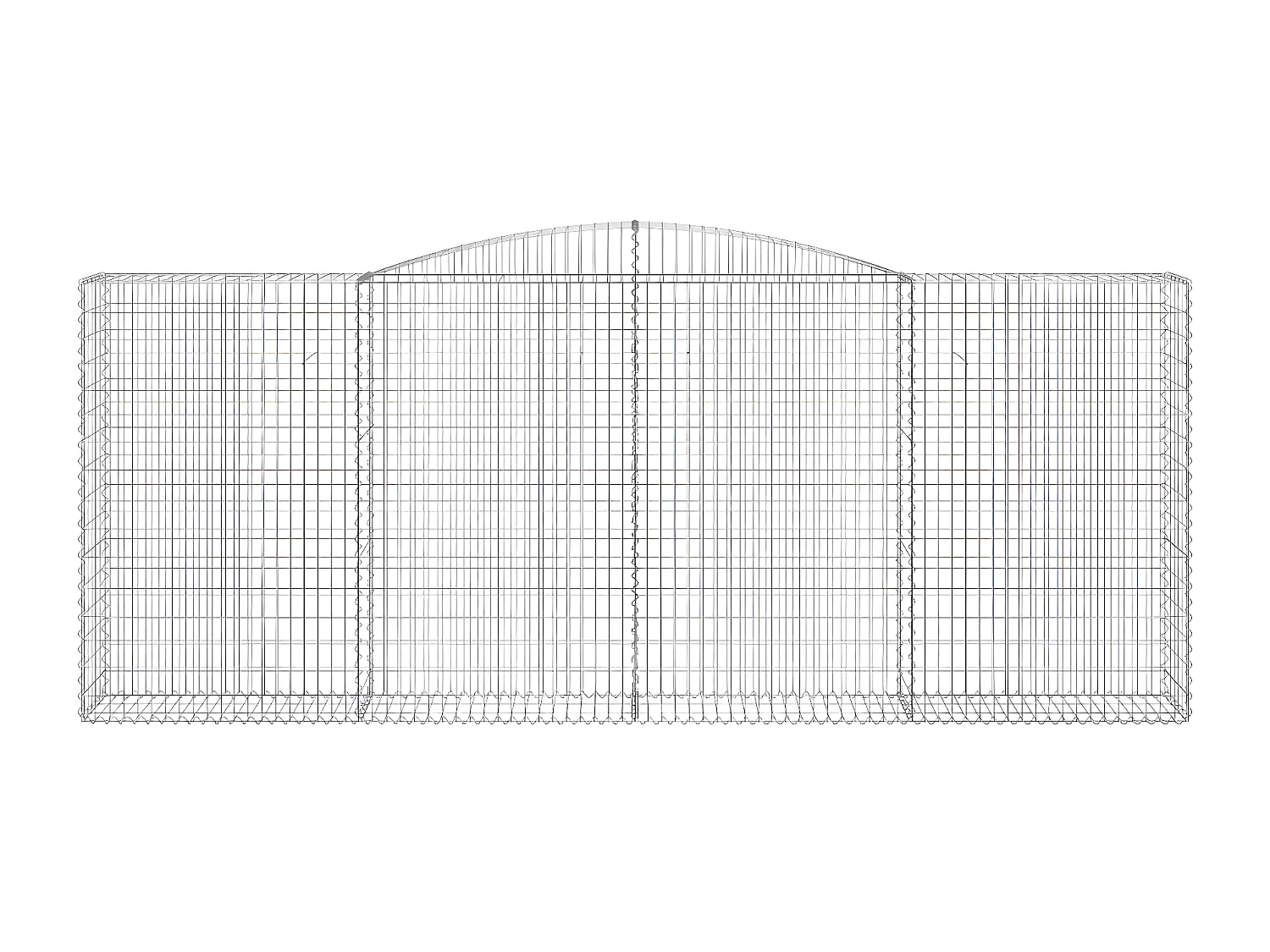 Paniers à gabions arqués 20 pièces 400x50x160/180 cm fer galvanisé