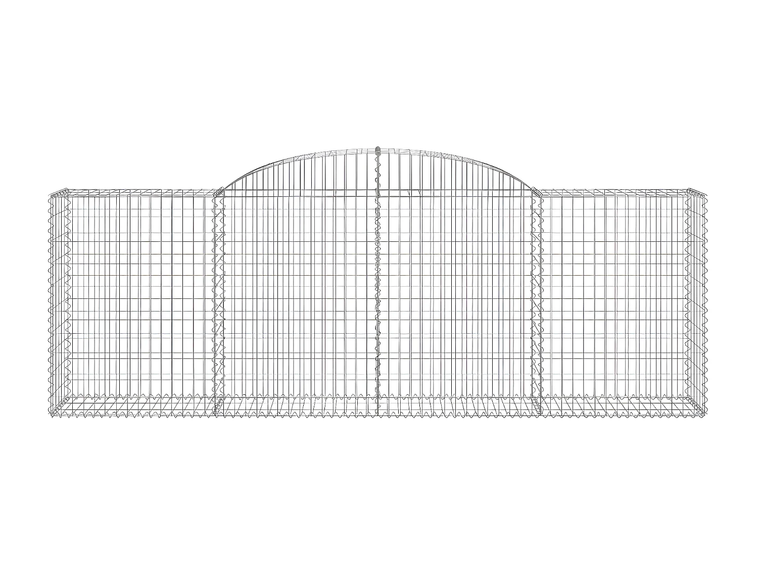 Cesto gabião arqueado 300x50x100/120 cm ferro galvanizado