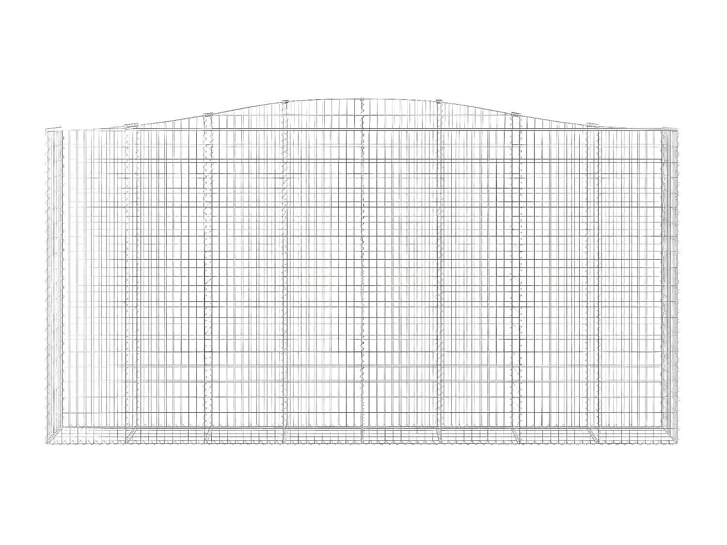 Paniers à gabions arqués 5 pièces 400x50x200/220 cm Fer galvanisé