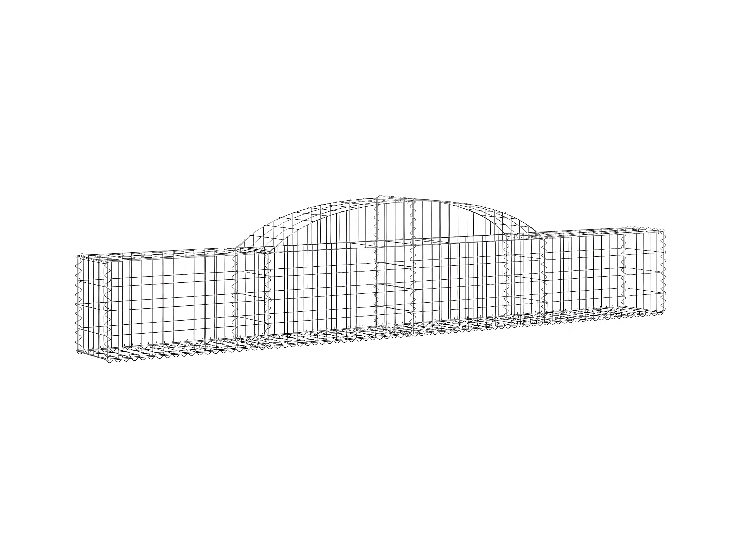 Paniers à gabions arqués 8 pièces 300x30x40/60 cm fer galvanisé