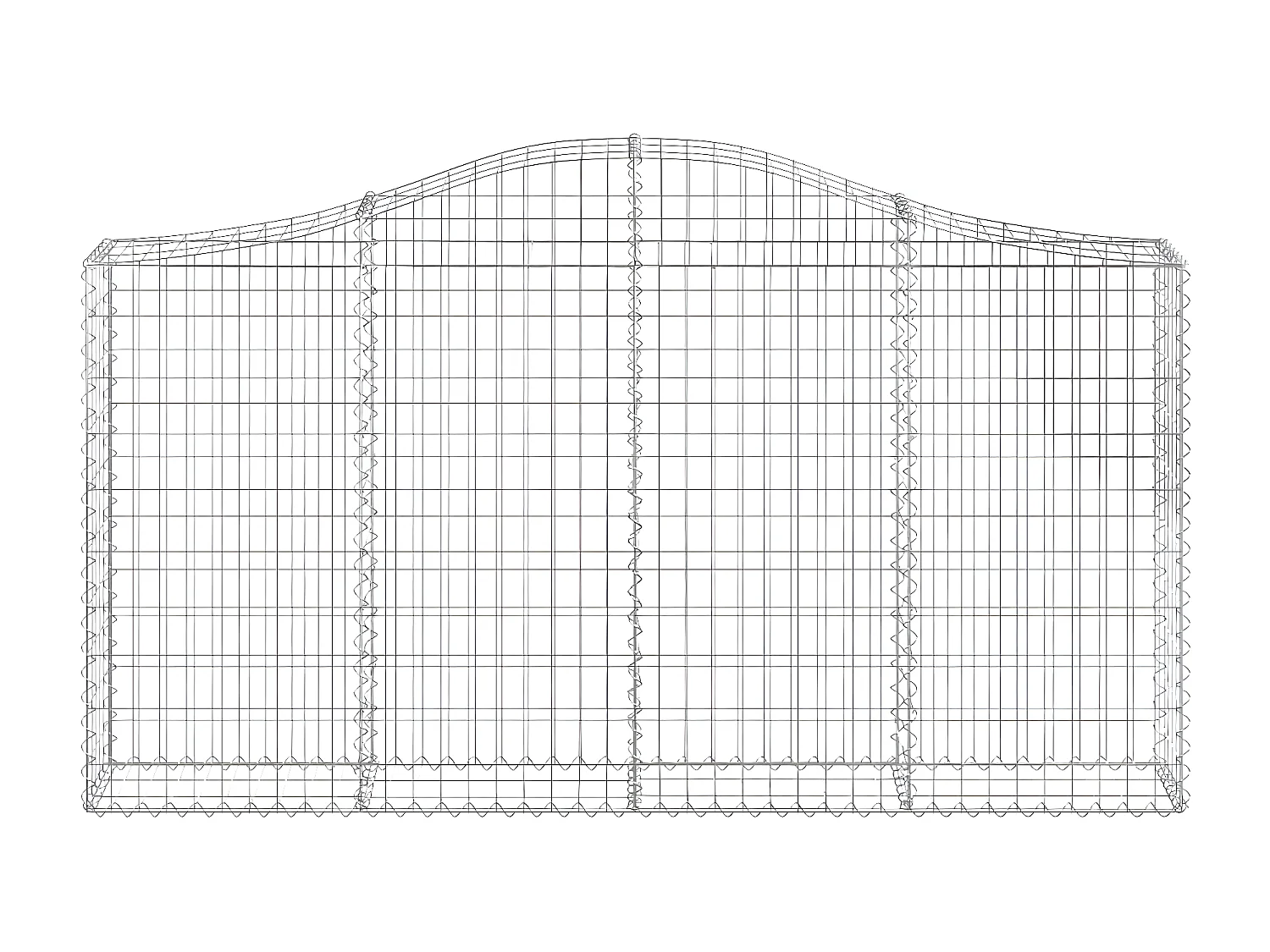 Paniers à gabions arqués 40 pièces 200x30x100/120 cm Fer galvanisé