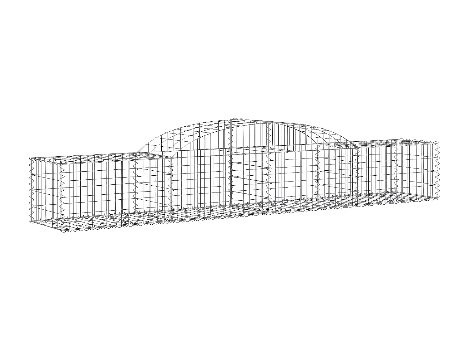 Panier de gabions arqué 300x50x40/60 cm Fer galvanisé
