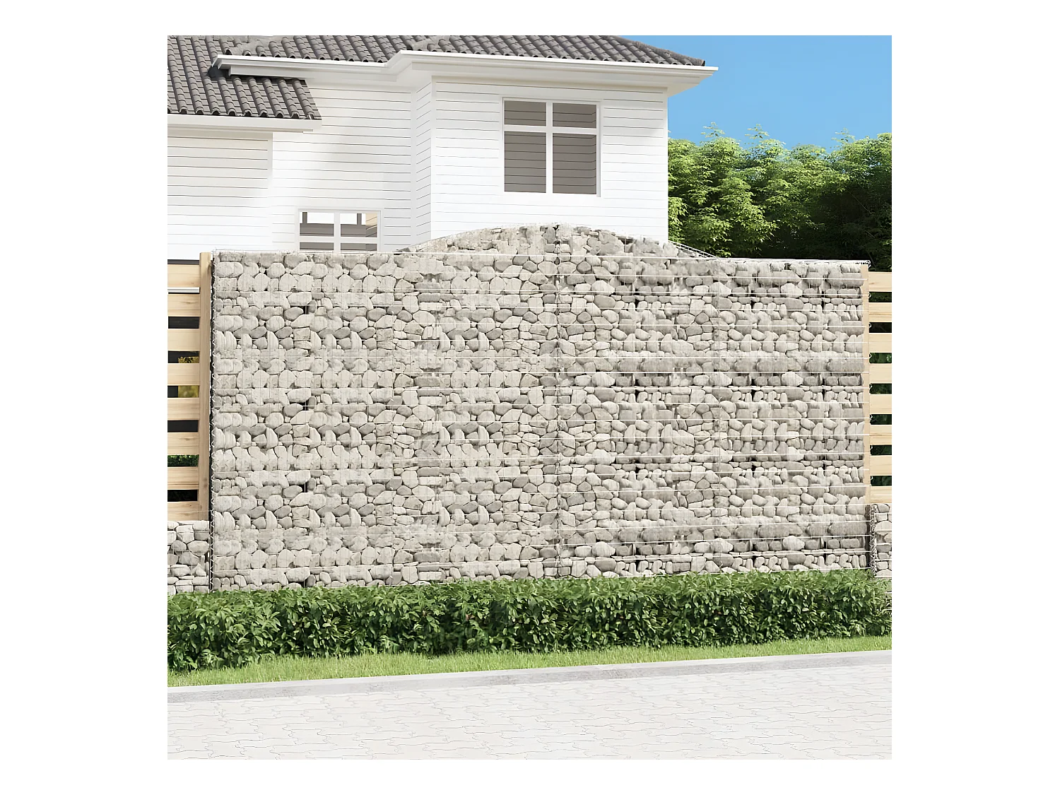 Schanskorven 10 stukkengewelfd 400x30x220/240 cm ijzer
