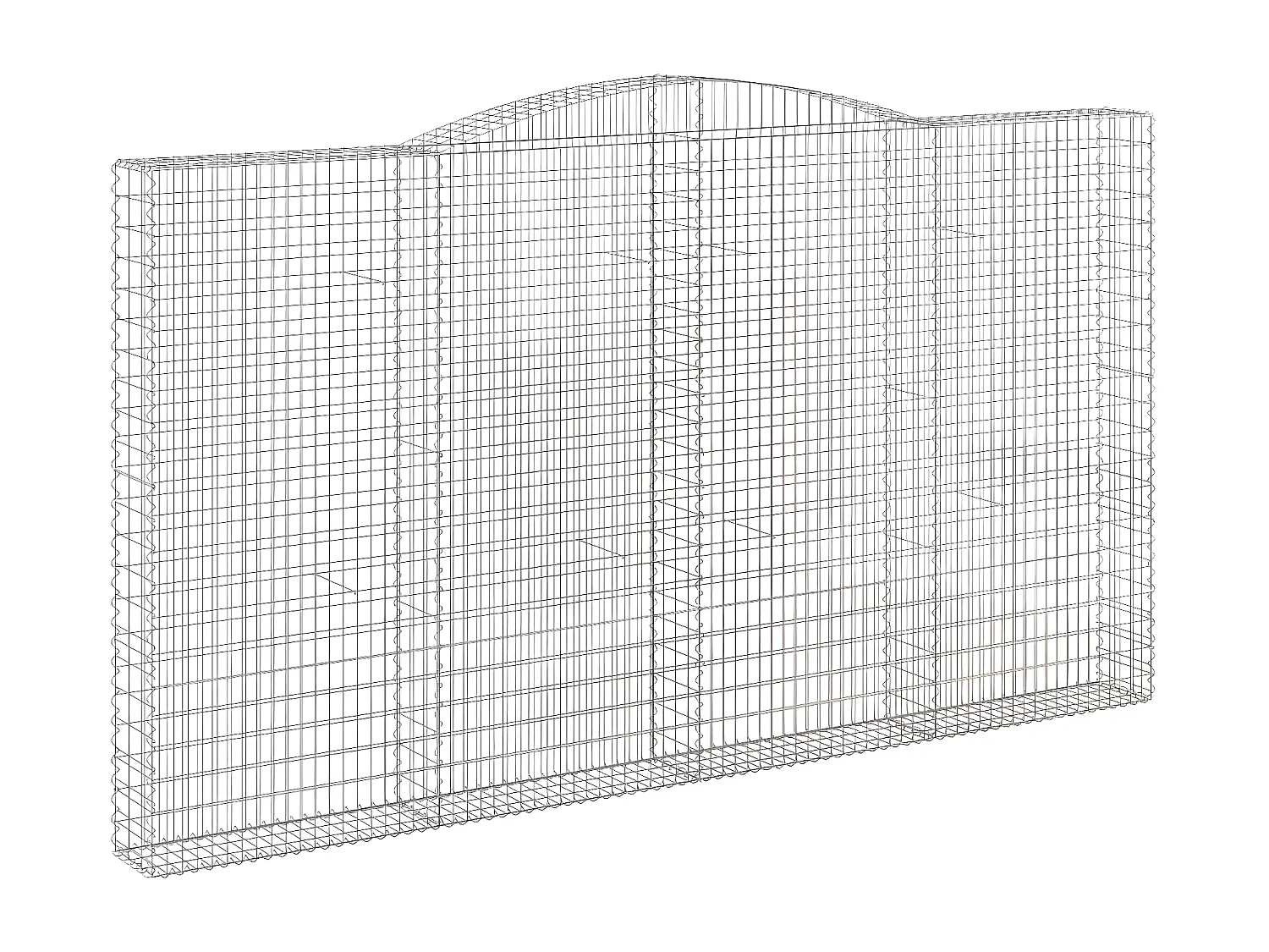 Paniers à gabions arqués 10 pièces 400x30x220/240 cm Fer galvanisé