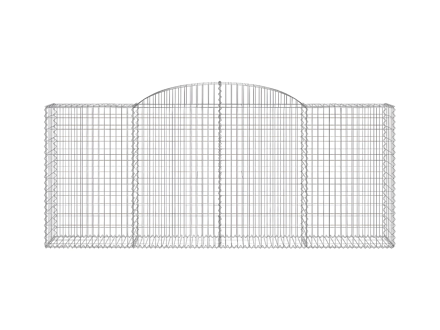 Paniers à gabions arqués 15 pièces 300x50x120/140 cm fer galvanisé