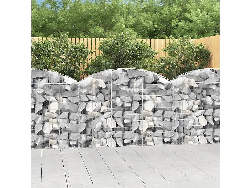 Cesto gabião arqueado 150x30x100/120 cm ferro galvanizado