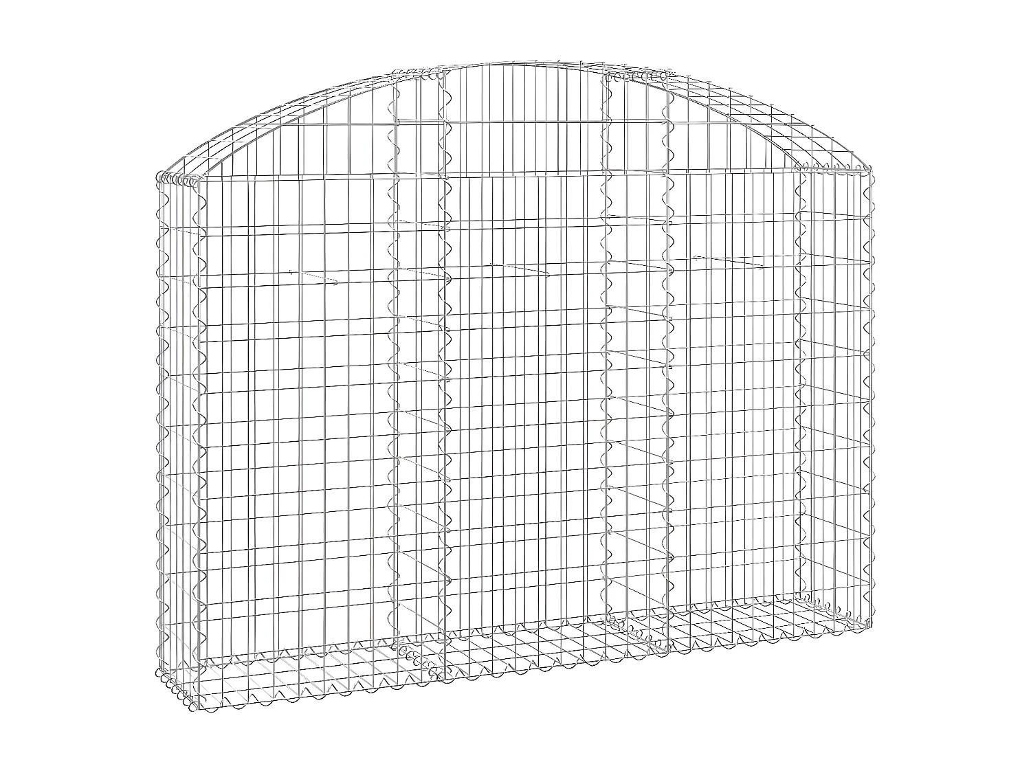 Panier de gabions arqué 150x30x100/120 cm Fer galvanisé